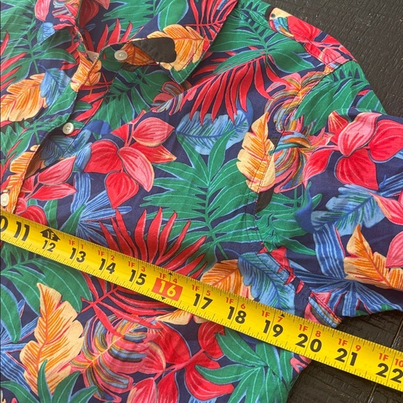 J.McLaughlin Tropical Toucan Palm Leaves Lois Button Down Cotton Shirt Large - Picture 6 of 8